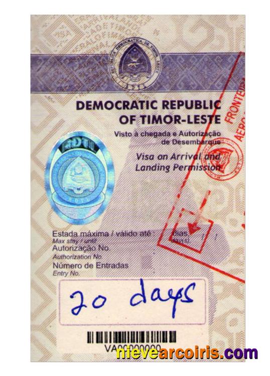 TIMOR-LESTE visa